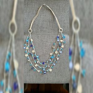 Christopher & Banks blue and silver necklace